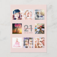 21:a födelsedag  fotoinbjudan till ro guld
