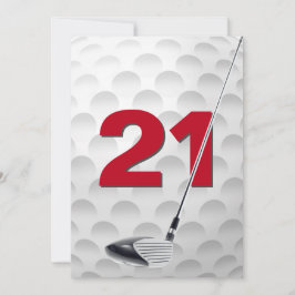 21:a födelsedag Golf-Temapartyet Inbjudningar