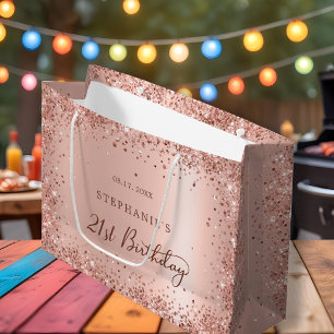 21:a födelsedag i det moderna Ro-Guld-Glitter