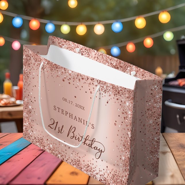 21:a födelsedag i det moderna Ro-Guld-Glitter (Skapare uppladdad)