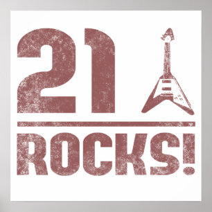 21:a födelsedag i Sten Poster