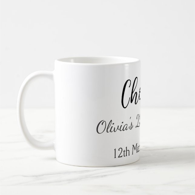 21:a födelsedag - lägg till namn-datum - minimalt kaffemugg (Vänster)