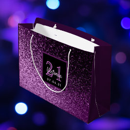 21:a födelsedag lila rosa glitter flicka namn