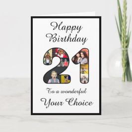 21:a födelsedag Lycklig 21-Anpassningsbarnas fotot Kort