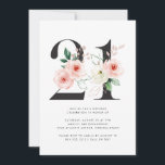 21:a födelsedag Modern Blommigt Ro Guld Grey Inbjudningar<br><div class="desc">21:a födelsedag Den moderna Blommigten Ro Guld Grey Bjud in med vattenfärgsblommor från rosan och ro guld accents med grönt innehåll.</div>