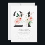 21:a födelsedag Modern Blommigt Ro Guld Grey Inbjudningar<br><div class="desc">21:a födelsedag Den moderna Blommigten Ro Guld Grey Bjud in med vattenfärgsblommor från rosan och ro guld accents med grönt innehåll.</div>