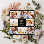21:a födelsedag modern fotokollage för svart och g<br><div class="desc">21:a födelsedag,  modern inbjudan till svart och guld-fotokollage. Modern text-design för skript. En del av en samling.</div>
