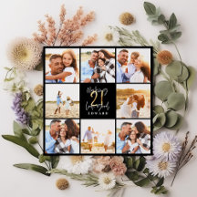 21:a födelsedag modern fotokollage för svart och g