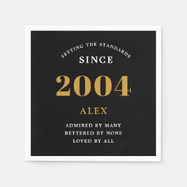 21:a födelsedag Namn 2004 Svarta Guld-Elegantens C Pappersservett