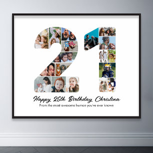 21:a födelsedag nummer 21 fotominnesdag poster