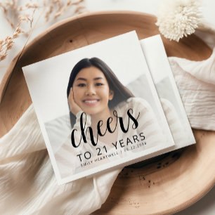 21:a födelsedag, Party fotosvart skript Pappersservett