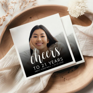 21:a födelsedag Party fotovita skript Pappersservett