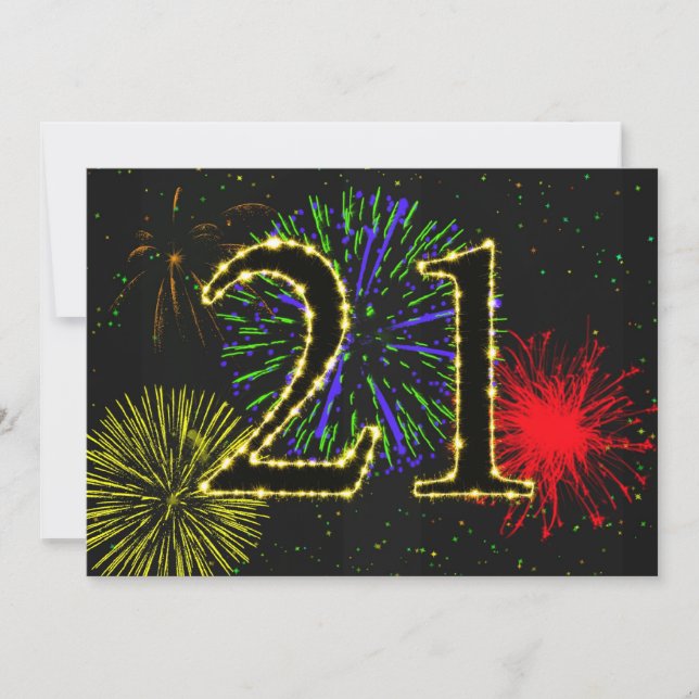 21:a födelsedag party-inbjudan inbjudningar (Framsida)