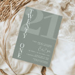 21:a födelsedag Party Inbjudningar<br><div class="desc">Denna minimalistiska typografi på 21:a födelsedag är perfekt för en modern födelsedagsfest. Den enkla designen har klassiskt vitt teckensnitt på sidbakgrunden. Anpassade i alla färg. Behålla designen minimal och elegant, som den är, eller anpassa den genom att lägga till egna bilder och teckningar. Om du vill göra en mer avancerad...</div>