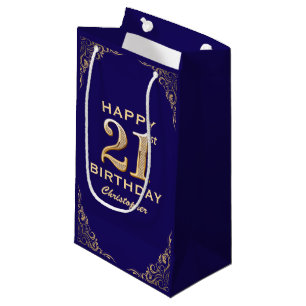 21:a födelsedag Party marinblått och Guld Glitter