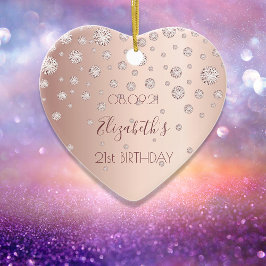 21:a födelsedag party ro guld diamanter namn julgransprydnad keramik