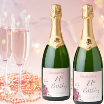 21:a födelsedag party ro guld rosa blommigt