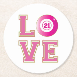 21:a födelsedag Party Rosa Bingo Boll Personlig Underlägg Papper Rund