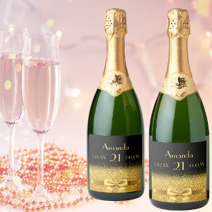 21:a födelsedag party svart guld namn chic