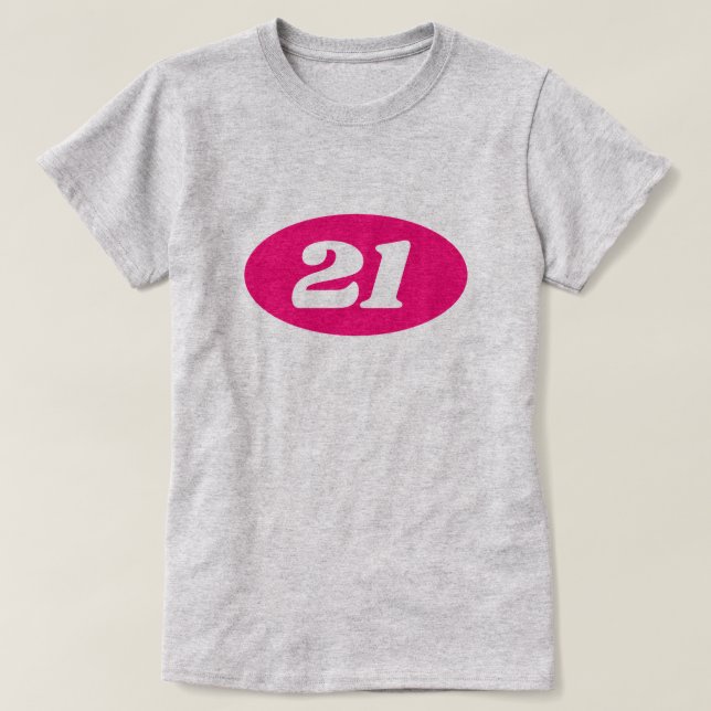 21:a födelsedag party t-skjorta för flicka t shirt (Design framsida)