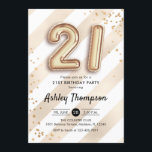 21:a födelsedag - Rand Guld-ballonger Inbjudningar<br><div class="desc">21:a födelsedag,  festinbjudan. Utformning av eleganten i faux glitter guld med vitt rand. Inbjudan-kort med guld nummer 21-ballonger,  skriptteckensnitt med konetti. Perfekt för en snyggt 21:a dagen firande. Berätta om du behöver anpassningsbarnas ålder.</div>