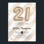 21:a födelsedag - Rand Guld-ballonger Inbjudningar<br><div class="desc">21:a födelsedag,  festinbjudan. Utformning av eleganten i faux glitter guld med vitt rand. Inbjudan-kort med guld nummer 21-ballonger,  skriptteckensnitt med konetti. Perfekt för en snyggt 21:a dagen firande. Berätta om du behöver anpassningsbarnas ålder.</div>