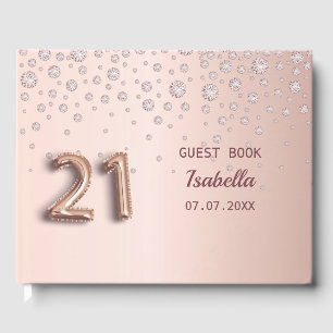 21:a födelsedag ro guld diamanter elegant glam gästböcker