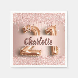 21:a födelsedag ro guld droppar pappersservett