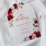 21:a födelsedag Röd ros Rosa Peony Blommigt Arch Inbjudningar<br><div class="desc">Röd ros och rosor är inkvarterade i mörk grönt löv på denna födelsedagsinbjudan. Klassisk manusgrafi låter dina gäster veta att det är en milstolpe och vem som fyller år. Denna punkt ingår i Röd ros Rosa Peony-samlingen. Den innehåller de mallar som du kan använda för att skapa ett unikt inbjudningspaket,...</div>