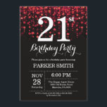 21:a födelsedag: Röda Glitter Inbjudningar<br><div class="desc">21:a födelsedagsinbjudan med Red String Ljus med Red Glitter Background. Red Birthday. Vuxen Birthday. Manar eller Kvinnor Bday Inbjudan. 13:e 15:e 16:e 18:e 20:e 30:e 40:e 60:e 70:e 80:e 90:e 100:e, oavsett ålder. Om du vill göra ytterligare anpassningar klickar du på knappen "Anpassa" och användor verktyg som är utformat för...</div>