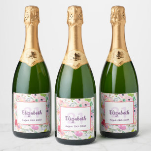 21:a födelsedag romantiska vattenfärgade rosa blom