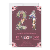 21:a födelsedag Rosa Flower Woman