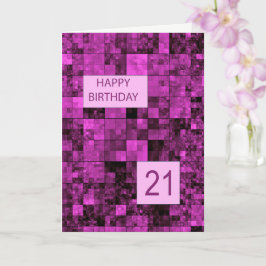 21:a födelsedag Rosa Mönster-kort Kort