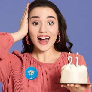 21:a födelsedag-stilmärke 21 år firande knapp