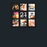 21:a födelsedag - svart, monogram anpassningsbar f canvastryck<br><div class="desc">En unik 21:a födelsedagspresent eller keepsaké som firar sitt liv med en kollage av 8 av dina foton. Lägg till bilder från hennes familj, vänner, sällskapsdjur, hobbieser eller drömresmål. Anpassa och lägg till namn, 21 år och ett datum. Grått och vit färgad brev. Chicens svarta bakgrund. Den här arbetsytan finns...</div>