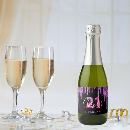 21:a födelsedag svarta lila glitter glam cheers