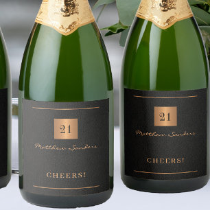 21:a födelsedag svartfärgad guld-elegant-ost