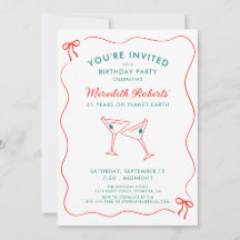 21:a födelsedag Vågigt Gräns med Bows Party