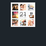 21:a födelsedagelagen, vit monogram för fotokollag canvastryck<br><div class="desc">En unik 21:a födelsedagspresent eller keepsaké som firar sitt liv med en kollage av 8 av dina foton. Lägg till bilder från hennes familj,  vänner,  sällskapsdjur,  hobbieser eller drömresmål. Anpassa och lägg till namn,  21 år och ett datum. Grått och svart färgad brev. En vit chic bakgrund.</div>