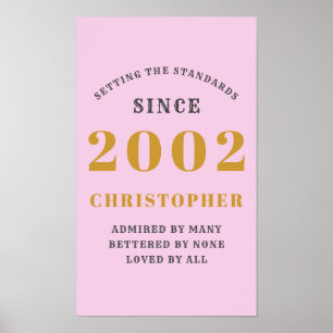 21:a födelsedagen 2002 Lägg till Namn Rosa Grått Poster