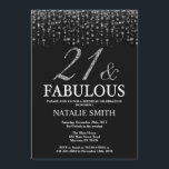 21:a födelsedagen 21:a och Fabulous Silver Inbjudningar<br><div class="desc">21:a födelsedagsinbjudan. Tjugo och Fabulous. Svarta och Silver. Silver Glitter. Vuxens Födelsedagsfest. För manar eller Kvinnor.
Om du vill göra ytterligare anpassningar klickar du på knappen Anpassa och användor verktygen som är utformat för att ändra mallen.</div>