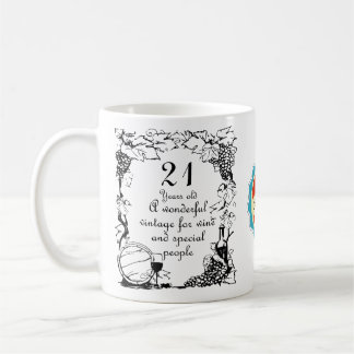 21:a födelsedagen 21 år gammal Vintage Vin persona Kaffemugg