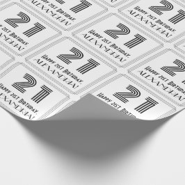 21:a födelsedagen: Art Deco Inspired Stil "21" + N Presentpapper