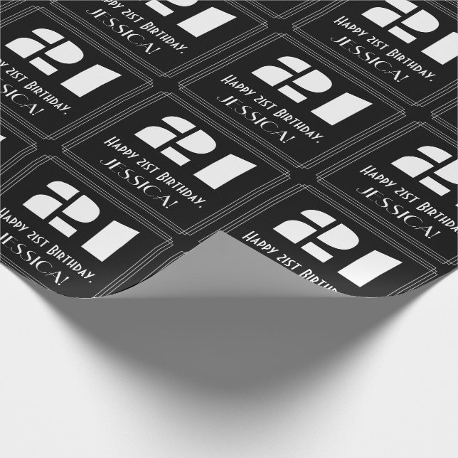 21:a födelsedagen: Art Deco Inspired Titta "21" oc Presentpapper (Hörn)