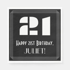 21:a födelsedagen: Art Deco Inspired Titta "21" +  Pappersservett