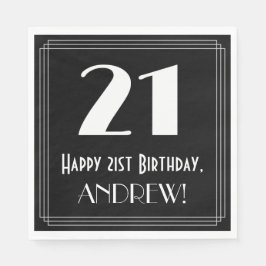 21:a födelsedagen ~ Art Deco Inspired Titta "21",  Pappersservett