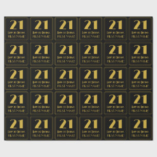 21:a födelsedagen ~ Art Deco Inspired Titta "21", Presentpapper