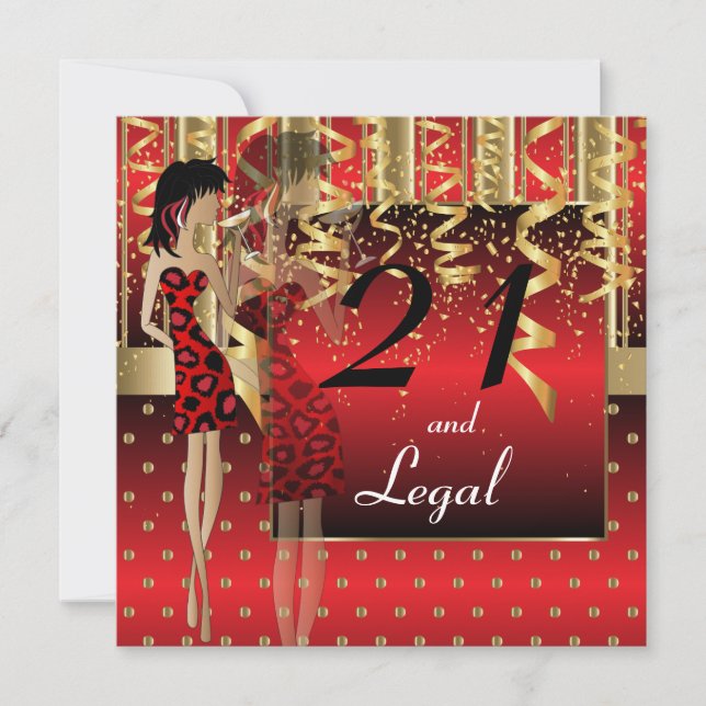 21:a födelsedagen Bash Party Inbjudningar (Framsida)