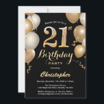 21:a födelsedagen Black and Guld Balloons Confetti Inbjudningar<br><div class="desc">21:a födelsedag: Konfetti-inbjudan till Black och Guld. Om du vill göra ytterligare anpassningar klickar du på knappen "Anpassa" och användor verktyg som är utformat för att ändra mallen.</div>