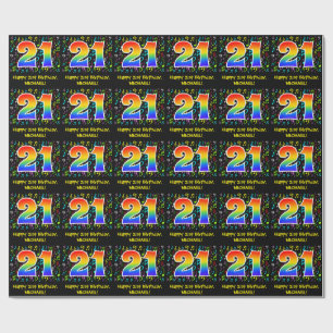 21:a födelsedagen: Colorful Music Symbols, Rainbow Presentpapper